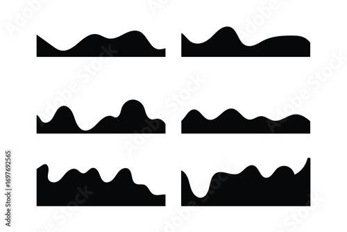 Assortment of diverse shapes for website header or footer. Separator template for design layout on a landing page. Simple headline in vector flat style in eps 10.
