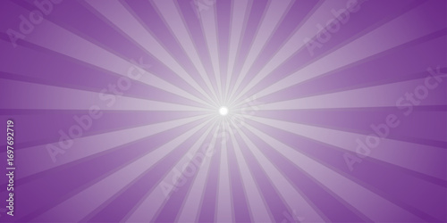 Radiating purple and lavender burst background. Pink background with white sun ray. Pattern of starburst. Abstract ultra pink texture with light of sunburst. Pink retro striped background. 