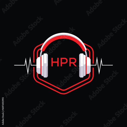 HPR  Headphone Company logo. HPR Modern Music logo design for entrepreneur and business. HPR Entertainment Branding best icon.
