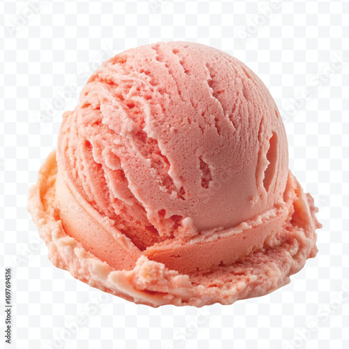 realistic delicious scoop of  vanilla ice cream in in different color style isolated on transparent background
