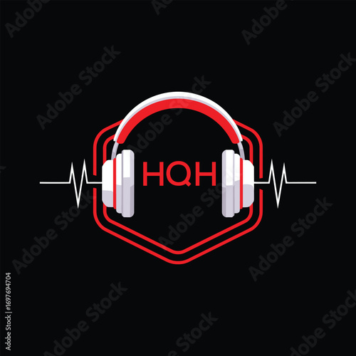 HQH  Headphone Company logo. HQH Modern Music logo design for entrepreneur and business. HQH Entertainment Branding best icon.
