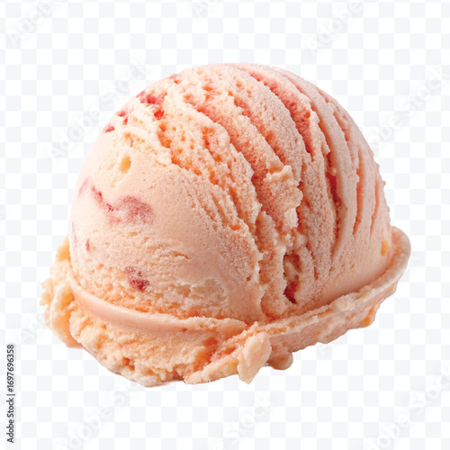 realistic delicious scoop of  vanilla ice cream in in different color style isolated on transparent background