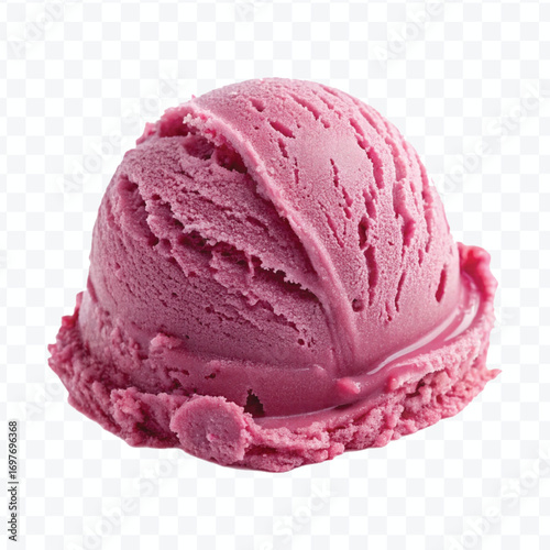realistic delicious scoop of  vanilla ice cream in in different color style isolated on transparent background