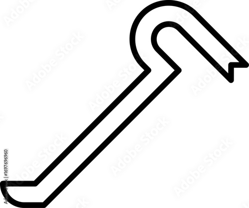 Vector of Crowbar icon. Firefighter equipment. Claw Bar vector illustration on white background. Fire crowbar weapon icon vector.