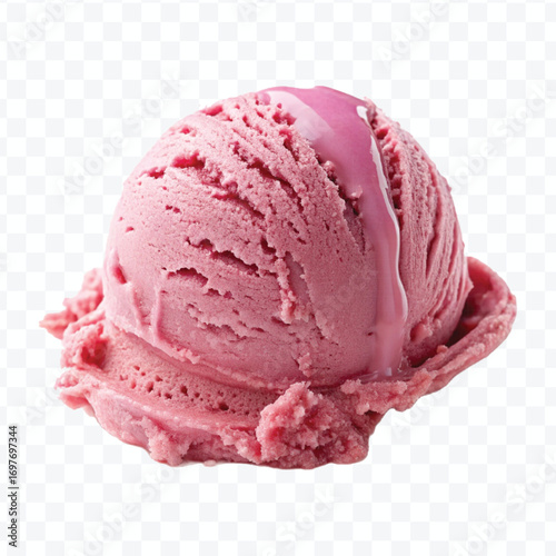 realistic delicious scoop of  vanilla ice cream in in different color style isolated on transparent background