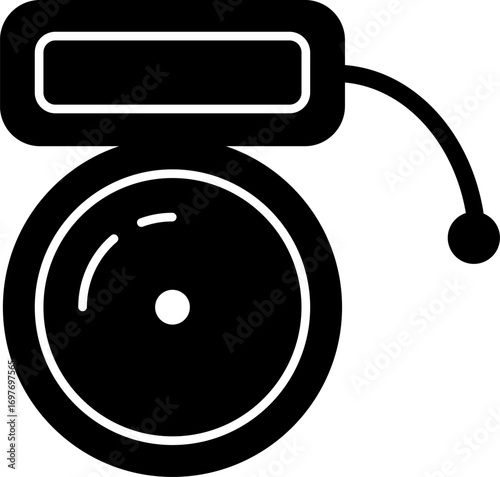 Silhouette vector illustration of a alarm bell. Emergency Alarm  Bell for fire. Loud Ringing Fire Alarm Bell. 