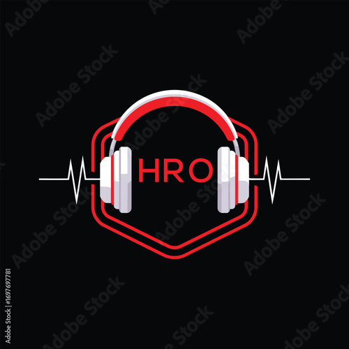 HRO  Headphone Company logo. HRO Modern Music logo design for entrepreneur and business. HRO Entertainment Branding best icon.
