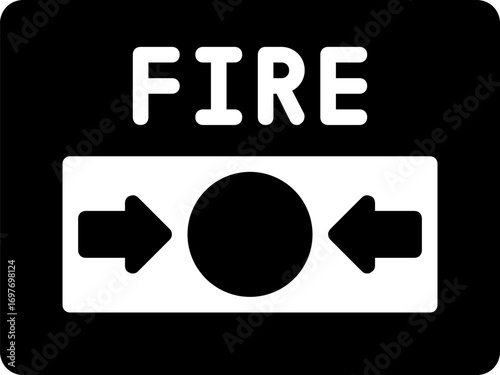 Silhouette vector of fire alarm button. fire alarm icon. fire alarm button outline. fire alarm switch sign. Emergency Button Glyph Vector Icon Design