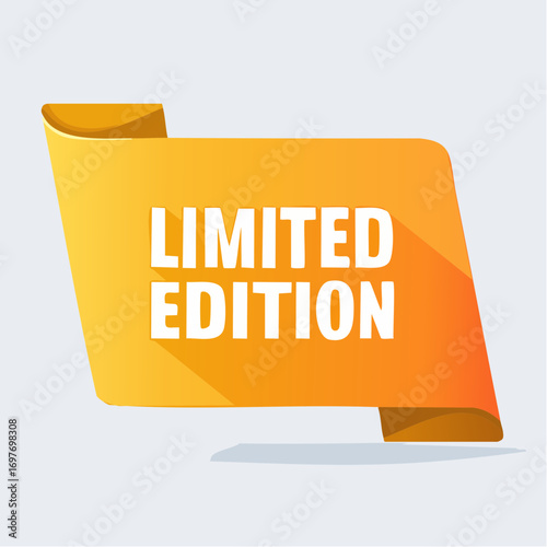 Orange Limited Edition Ribbon on White Background