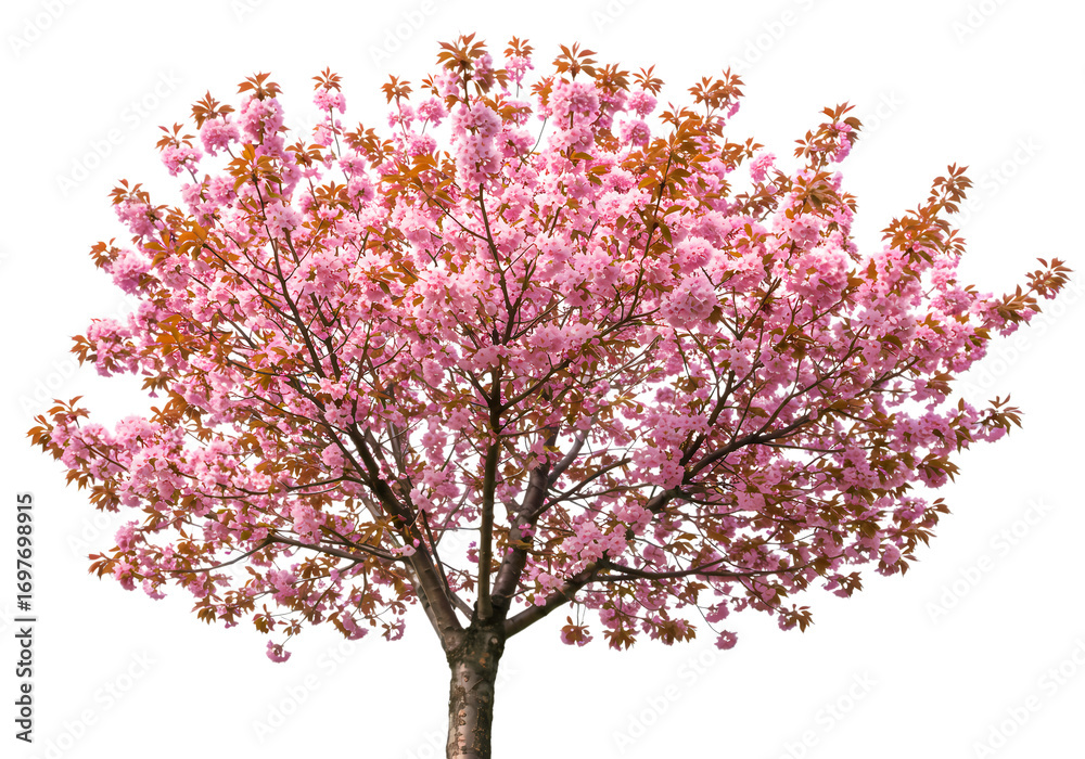 Fototapeta premium Stunning Pink Cherry Blossom Tree Spring Blooms Nature Photography isolated on transparent background