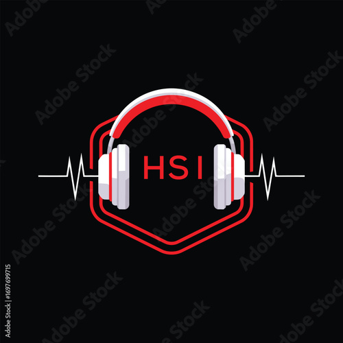 HSI  Headphone Company logo. HSI Modern Music logo design for entrepreneur and business. HSI Entertainment Branding best icon.
