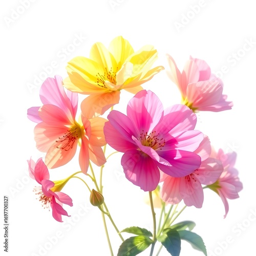 Pink and white chrysanthemums and dahlias in a beautiful floral bouquet