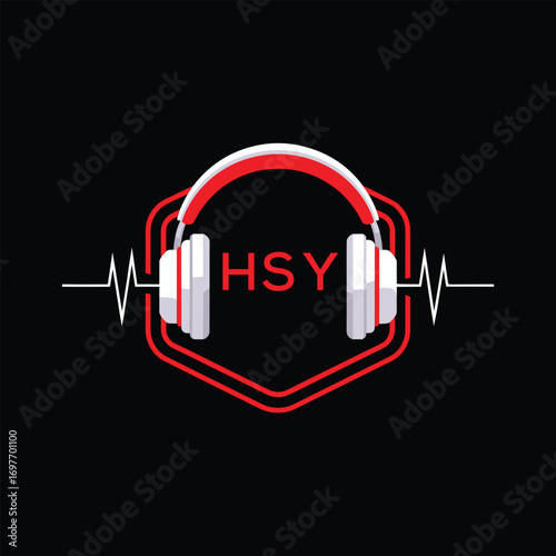 HSY  Headphone Company logo. HSY Modern Music logo design for entrepreneur and business. HSY Entertainment Branding best icon.
