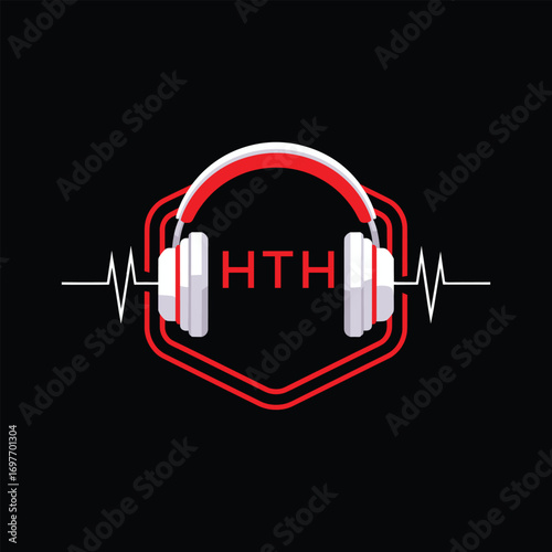 HTH  Headphone Company logo. HTH Modern Music logo design for entrepreneur and business. HTH Entertainment Branding best icon.
