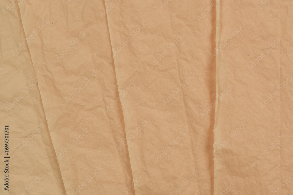 Obraz premium Beige Crumpled Kraft Paper Texture Background