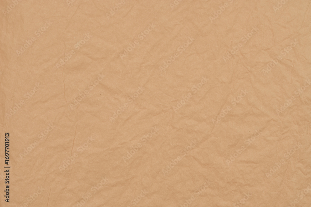 Obraz premium Beige Crumpled Kraft Paper Texture Background