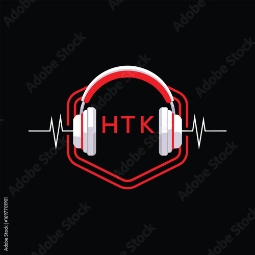 HTK  Headphone Company logo. HTK Modern Music logo design for entrepreneur and business. HTK Entertainment Branding best icon.
