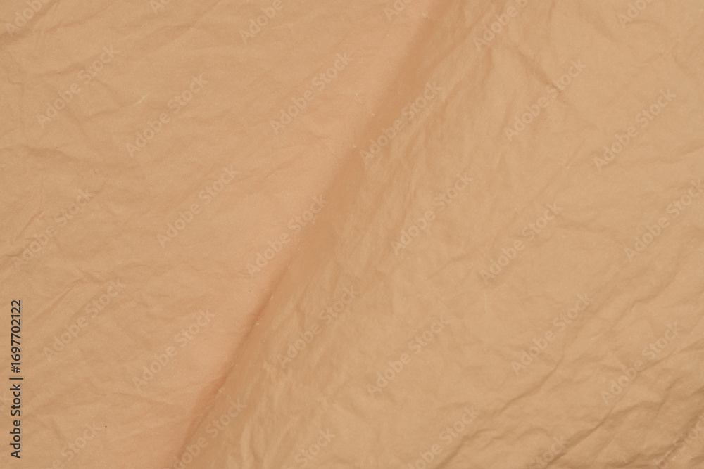 Obraz premium Beige Crumpled Kraft Paper Texture Background