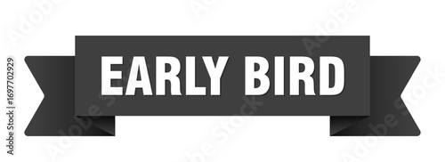 early bird ribbon isolated on transparent background. early bird ribbon