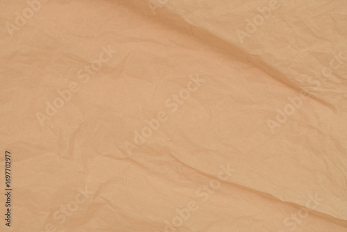 Beige Crumpled Kraft Paper Texture Background