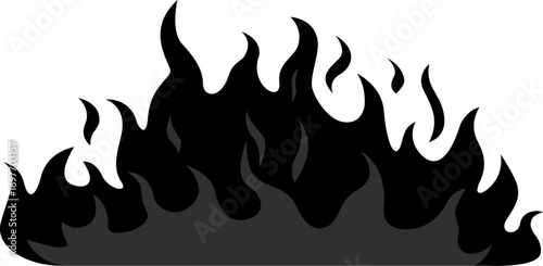Silhouette vector of Fire and flames. Fire flame icon symbol. Flame glyph icon. Solid icon that can be applied anywhere. Fire icon. Bonfire silhouette