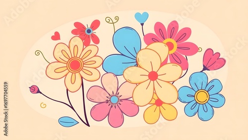 Pink Blossoming Daisy Flowers Isolated
