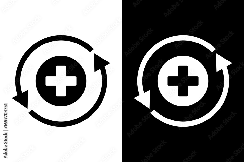 Obraz premium Recovery icon. flat vector illustration design isolated on black and white background