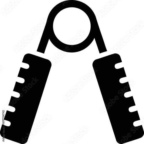Hand gripper exercise tool for strength training and fitness icon