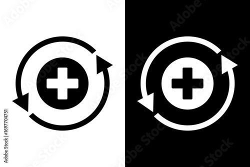 Recovery icon. flat vector illustration design isolated on black and white background