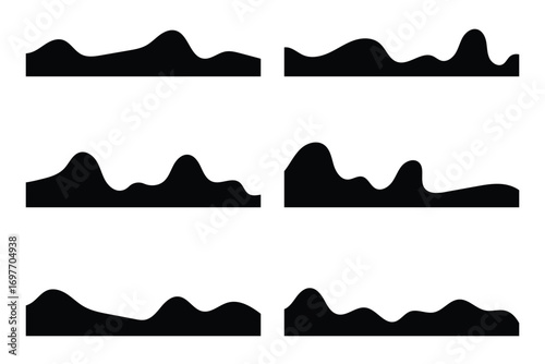 Assortment of diverse shapes for website header or footer. Separator template for design layout on a landing page. Simple headline in vector flat style in eps 10.