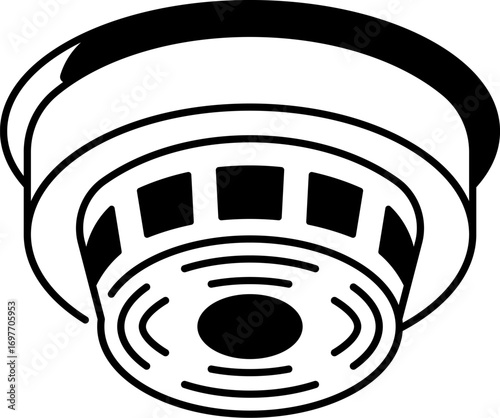 Smoke detector vector illustration. Smoke Detector Setup Vector Flat Icon Design. smoke glyph icon