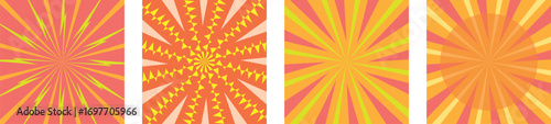 Vibrant orange and yellow sunburst patterns on vertical rectangles