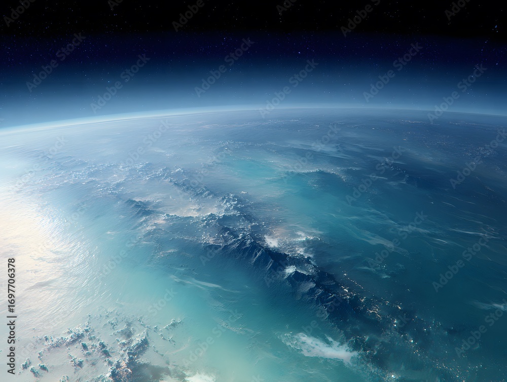 Naklejka premium Earth From Space Aerial View