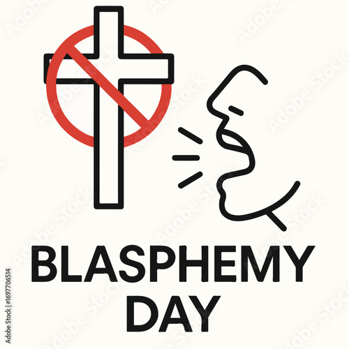 Blasphemy Day Concept Illustration, Freedom of Speech, Satire, and Controversy.
