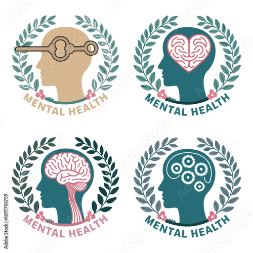 Creative Mental Health Logo Designs for Wellness and Awareness
