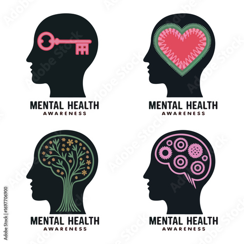 Creative Mental Health Logo Designs for Wellness and Awareness

