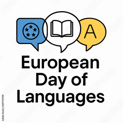 European Day of Languages celebration, cultural diversity and multilingual learning concept.