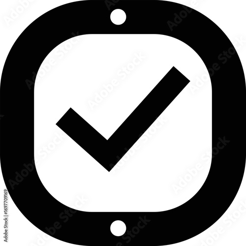 Simple check mark inside rounded square icon design