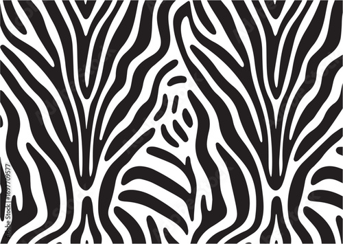 Zebra skin seamless pattern, Curved wavy lines Stylish pattern