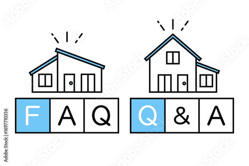 マイホームや家づくりのQ&Aやよくある質問のバナーに使えそうなイラスト素材