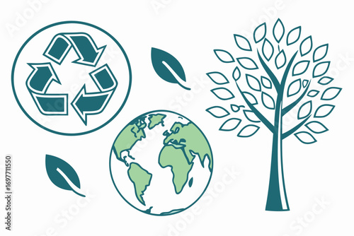 Minimal Eco & Earth Icon Set