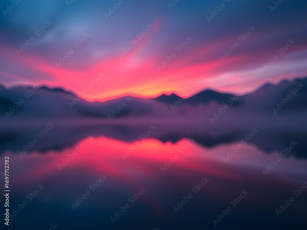 Obraz premium Serene Mountain Lake Sunrise