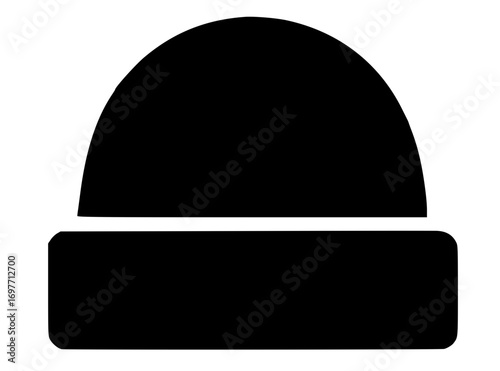 Black Silhouette of a Beanie Hat Icon