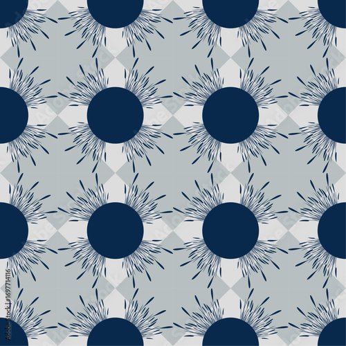 old style of vintage seamless pattern with colorful shape combination