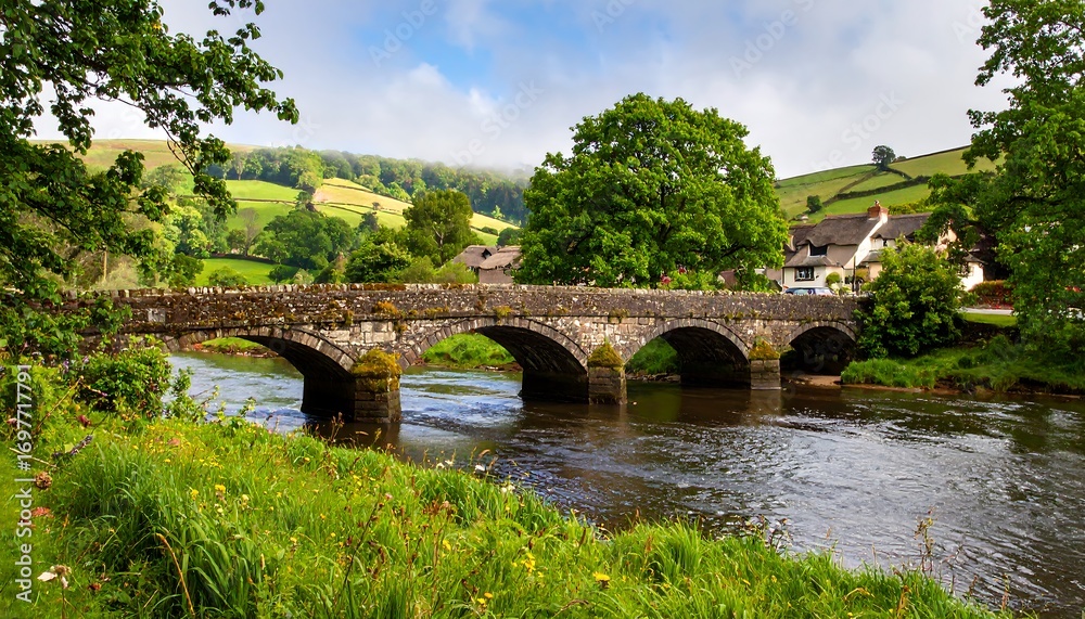 Fototapeta premium Picturesque stone bridge over a river