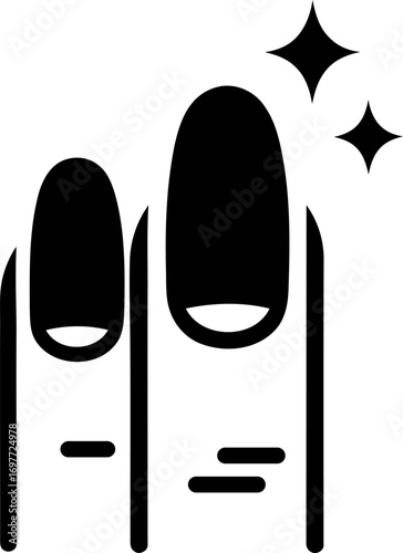 Clean shiny fingernails icon for beauty and care