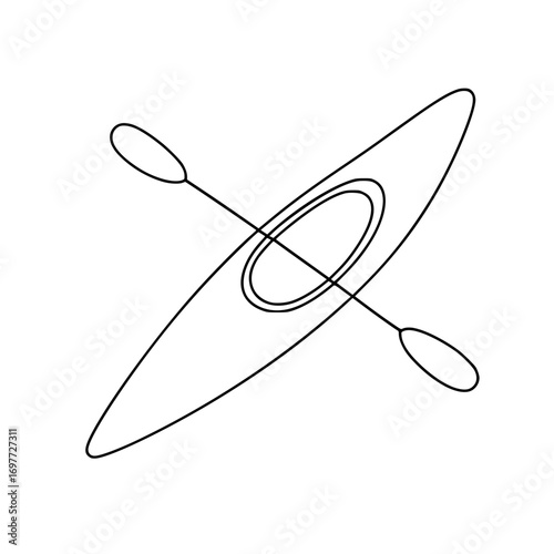 vector illustration of a kayak and paddle