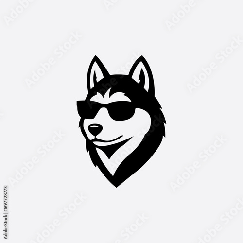 Husky Dog with Sunglasses - Cool and Stylish