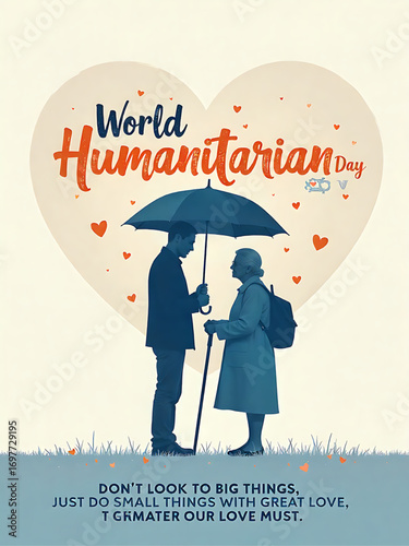World humanitarian day social media post banner illustrations