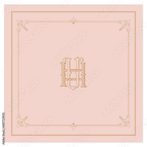 UH, HU, logo UH, Letter UH,  Monogram UH,Wedding Monogram, Wedding Logo, Logo Design , Monogram Vintage